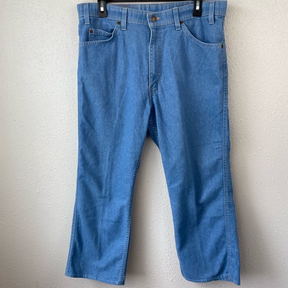 Levi Denim Cropped Blue Jeans Size W36 L32 EUC